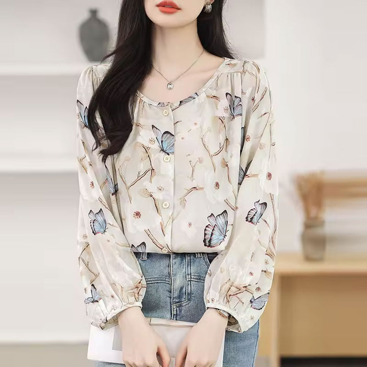 Gianna Butterfly Print Blouse