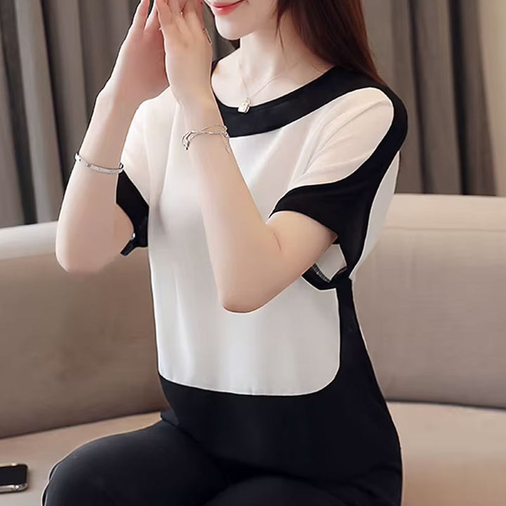 Ruby Contrast Short-Sleeve Top